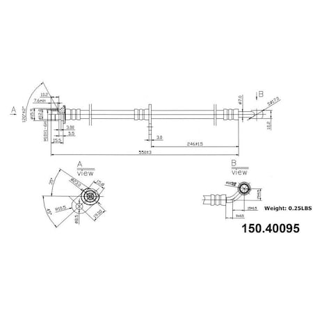 Centric Parts Brake Hose, 150.40095 150.40095